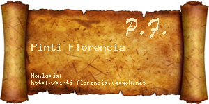 Pinti Florencia névjegykártya